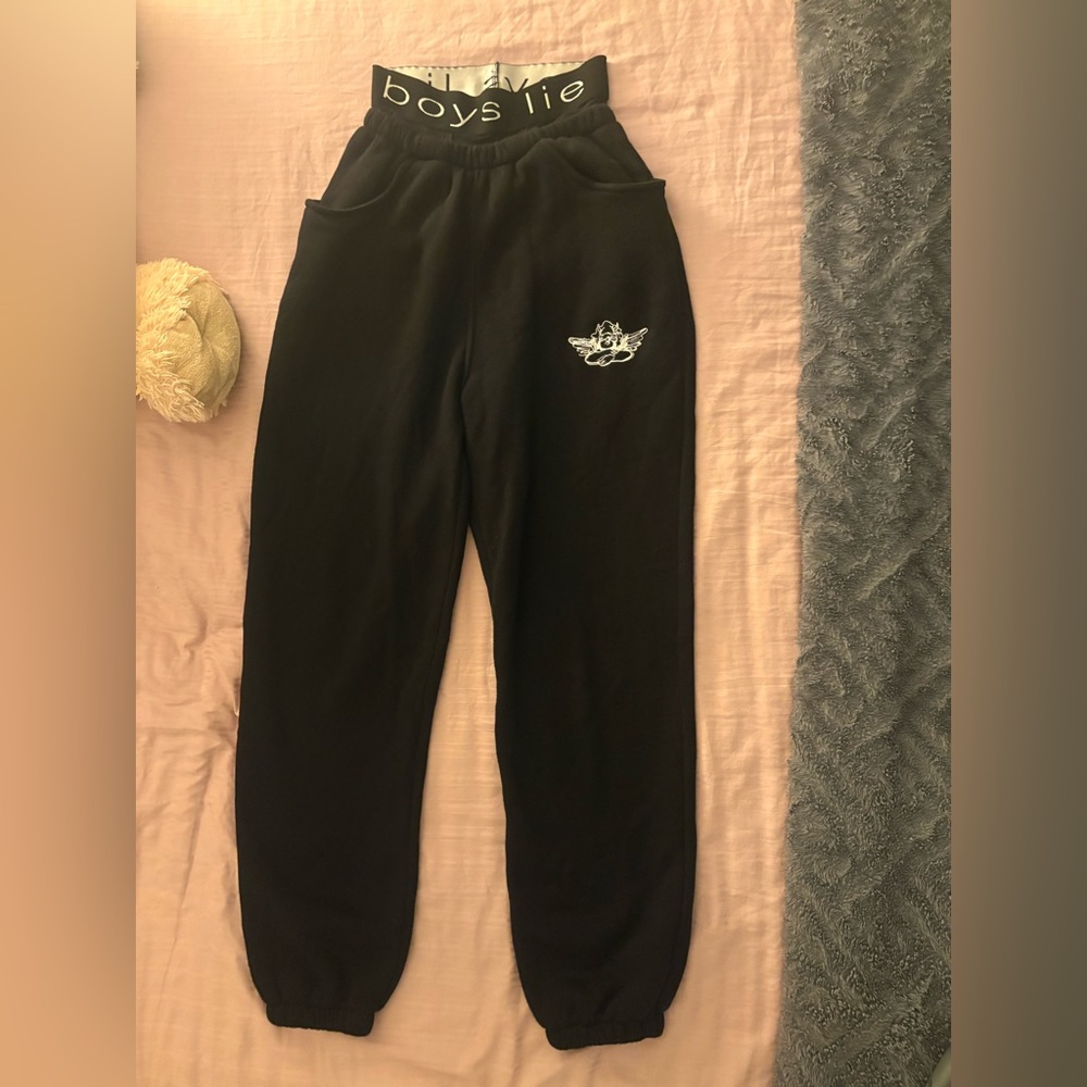 Boys Lie Black Sweatpants with False Waist